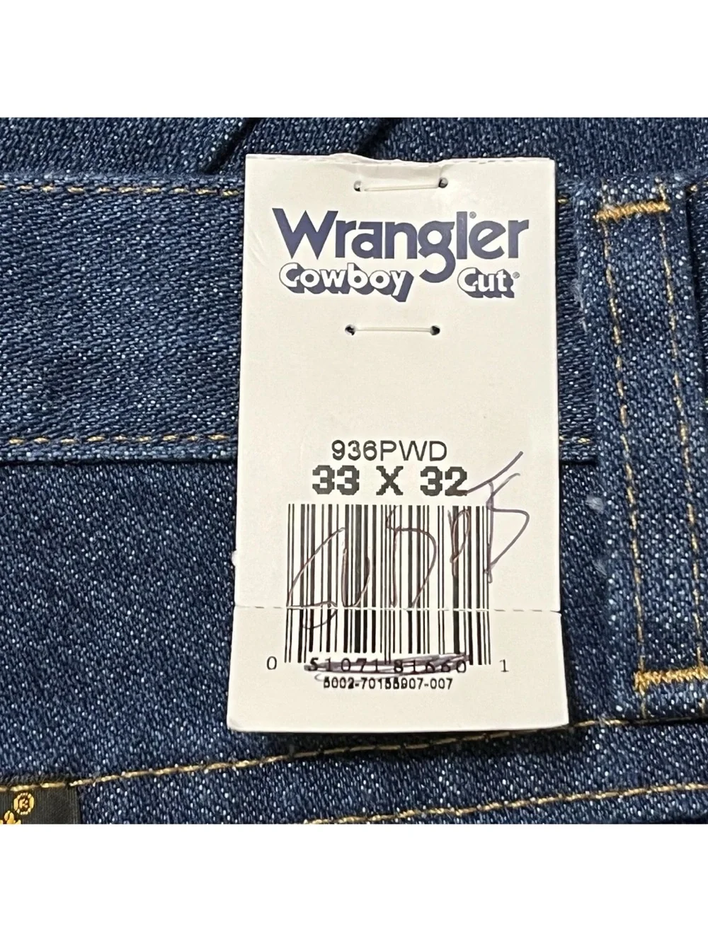 Wrangler Cowboy Cut Slim Fit Straight Leg Denim 936 Blue Jeans Rodeo Mens 33X32